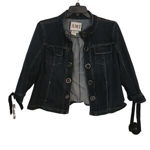 AMI Dark Wash Denim-Like Jacket, XL